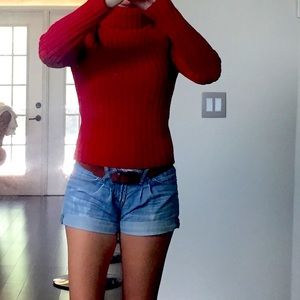 Abercrombie & Fitch Red Turtleneck Sweater
